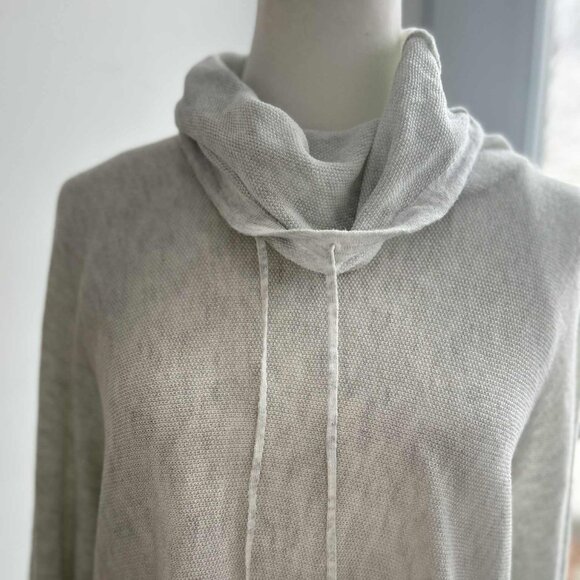 Cynthia Rowley Light Heather Grey Cotton Blend Knit Funnel-Neck Sweater – US 1X - Picture 12 of 14